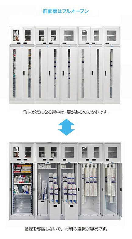 ステンレス製のキャビネット